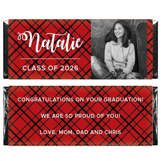Plaid Grad 2026 Photo Candy Bar Wrapper Plaid Grad 2026 Photo Candy Bar Wrapper Candy Wrappers GRAD218