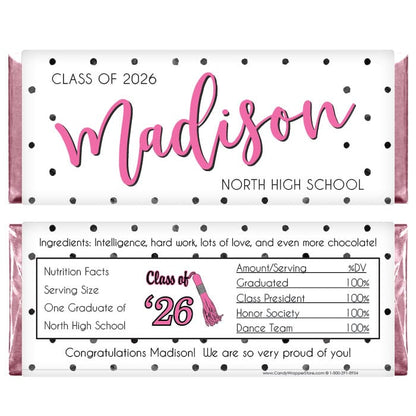 Polka Dots Graduation Candy Bar Wrappers Polka Dots Graduation Candy Bar Wrappers Party Favors GRAD360