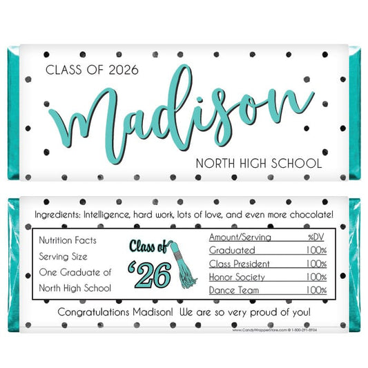 Polka Dots Graduation Candy Bar Wrappers Polka Dots Graduation Candy Bar Wrappers Party Favors GRAD360