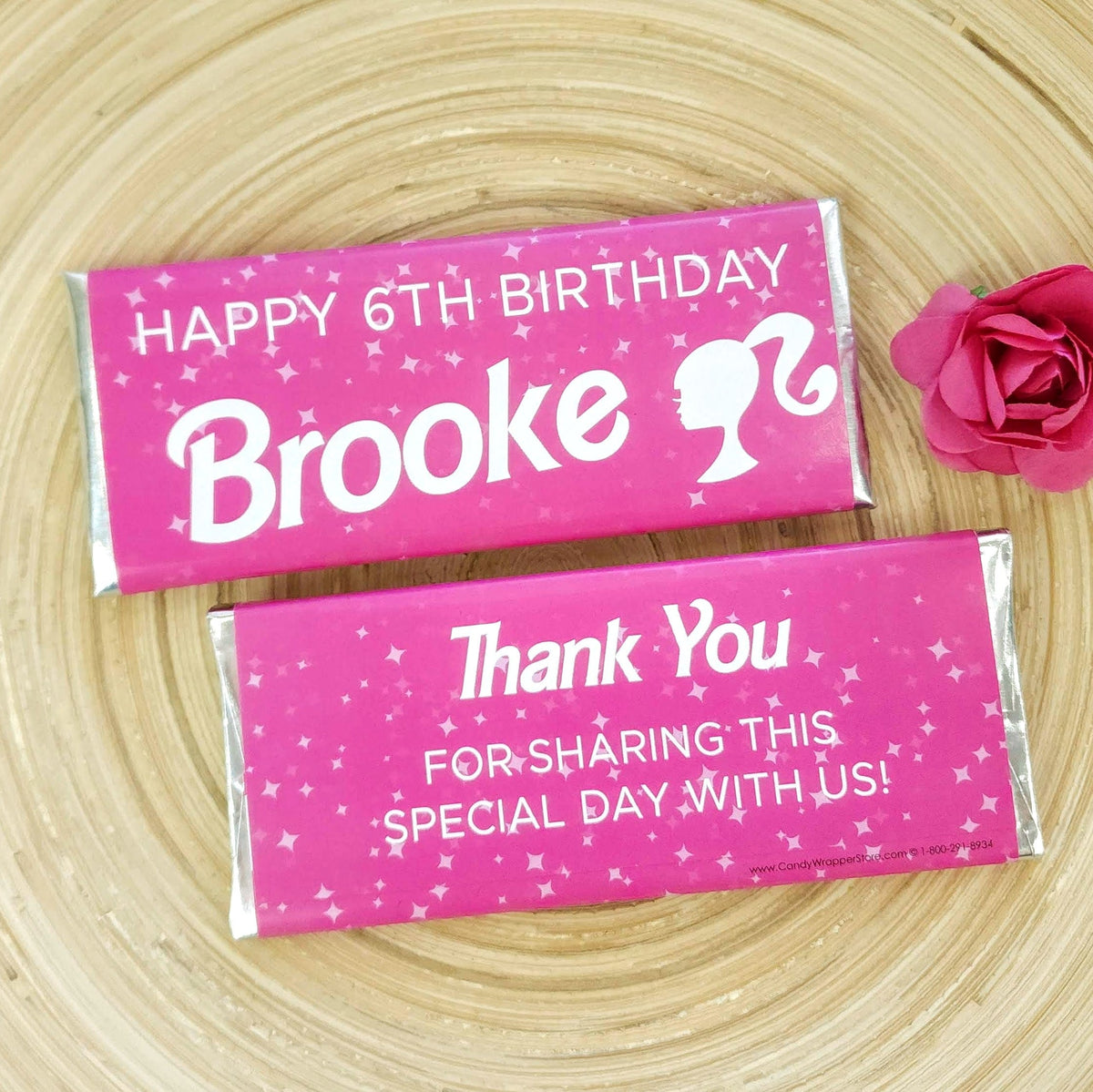 Pink Candy Rapper Pretty in Pink Barbie Theme Birthday Candy Bar Wrapper - BD516 – Candy ...