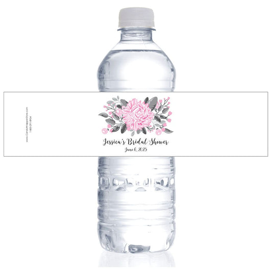 Pretty Pink Peony Bridal Shower Water Bottle Labels Party Favors WS405