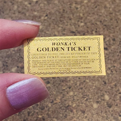 Printable Miniature Wonka Bar Candy Wrapper and Mini Golden Tickets - Download and Print at Home Party Favors wonka