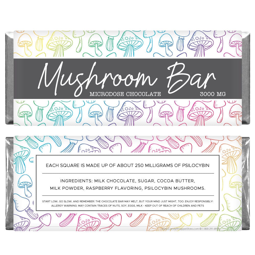 Rainbow Mushroom Bar Wrapper and Foil - MUSH207 Candy & Chocolate mushroom