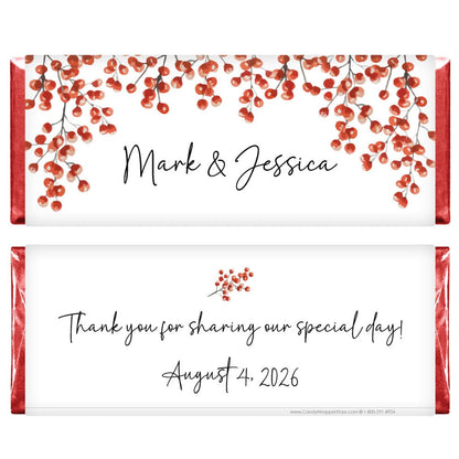 Red Berries Wedding Candy Bar Favor Red Berries Wedding Candy Bar Favor Wedding Favors WA452