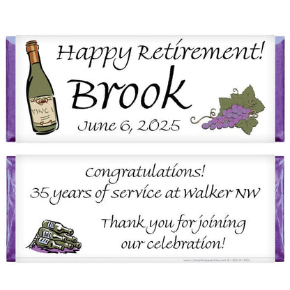 RET202 - Retirement Wine Bottle Candy Wrapper Retirement Wine Bottle Candy Wrapper RET202