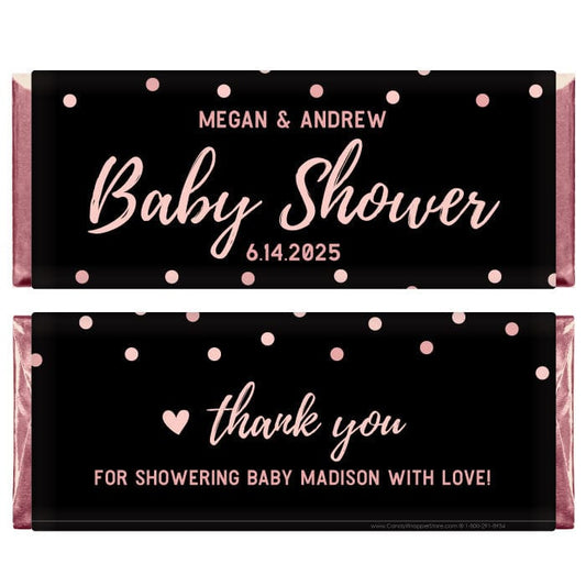 Rose Gold Dots Baby Shower Candy Bar Wrappers - BS304 Baby Bear with Stars Baby Shower Candy Bar Wrappers Baby & Toddler BS374