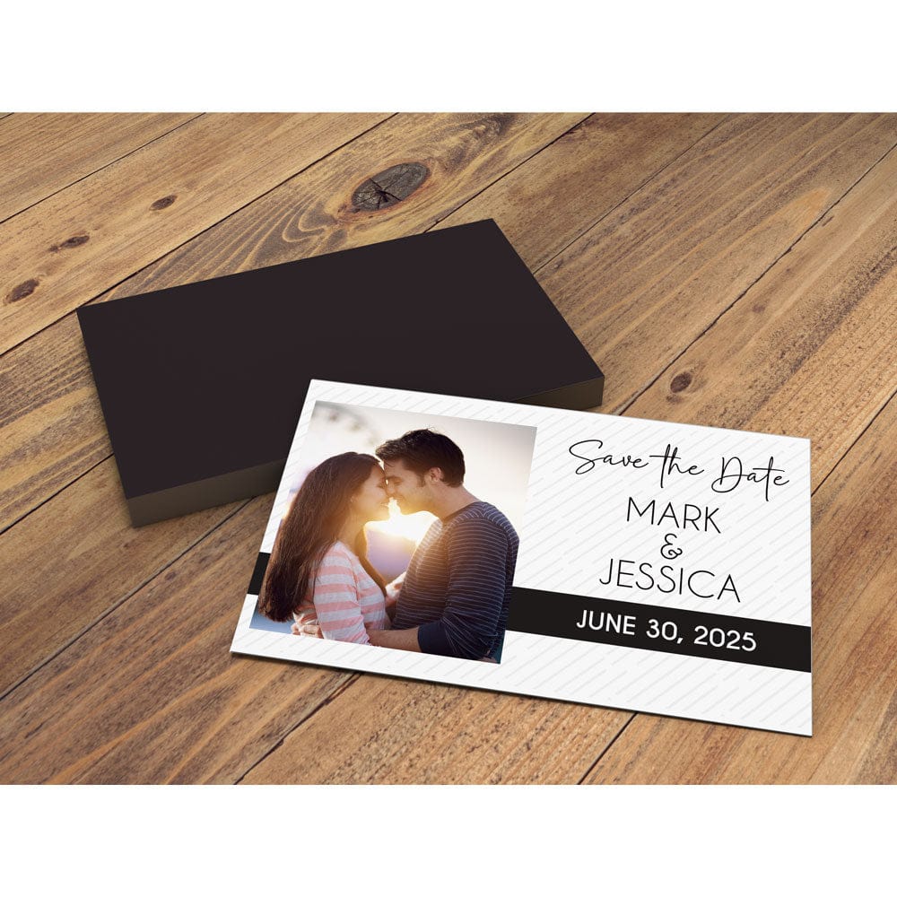 Save the Date Classic Black and White Wedding Magnets with Photo Save the Date Classic Black and White Wedding Magnets with Photo wa451