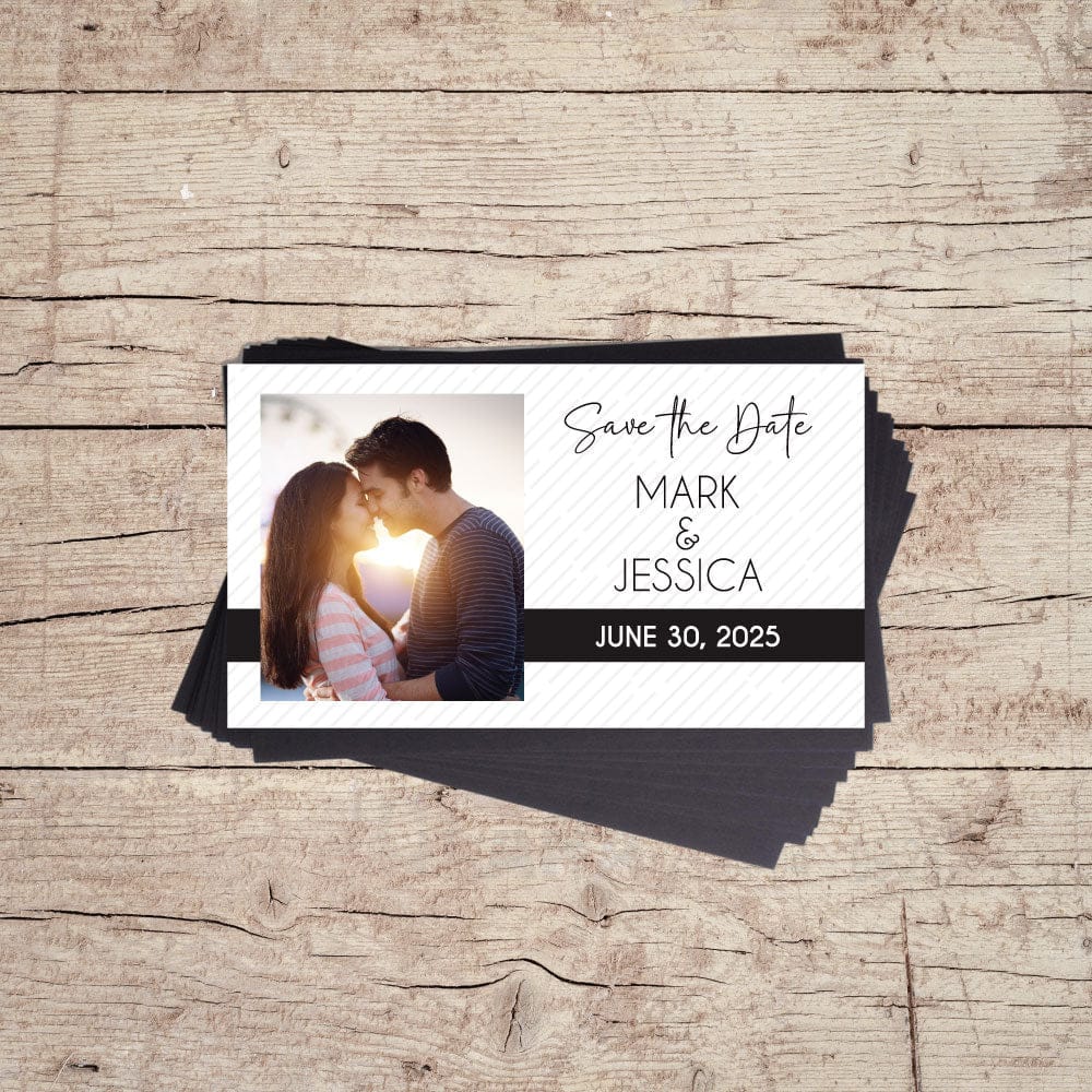 Save the Date Classic Black and White Wedding Magnets with Photo Save the Date Classic Black and White Wedding Magnets with Photo wa451
