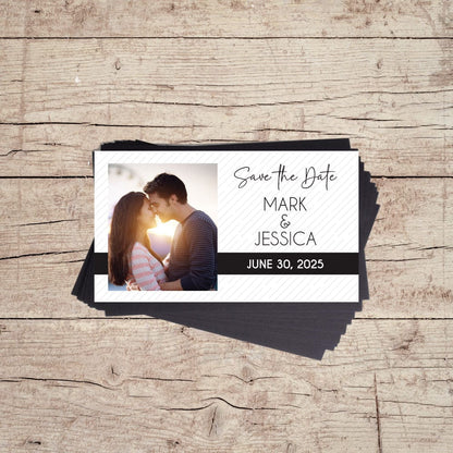Save the Date Classic Black and White Wedding Magnets with Photo Save the Date Classic Black and White Wedding Magnets with Photo wa451