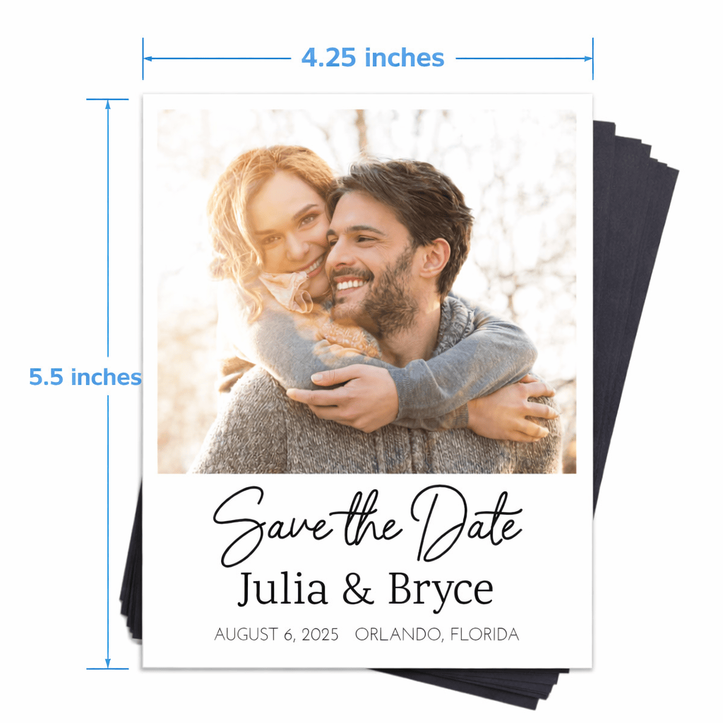 Save the Date Photo Extra Large 4.25 x 5.5 inch Wedding Magnets Wedding Polaroid Picture Save the Date Magnet Candy Wrapper Store