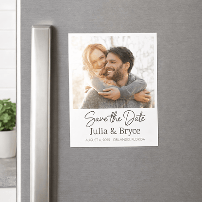 Save the Date Photo Extra Large 4.25 x 5.5 inch Wedding Magnets Wedding Polaroid Picture Save the Date Magnet Candy Wrapper Store