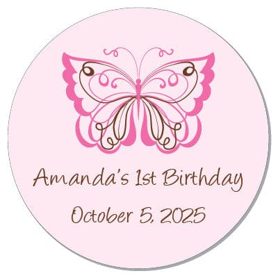 SBD219 - Birthday Butterfly Swirl Stickers Birthday Butterfly Swirl Stickers Party Favors BD219