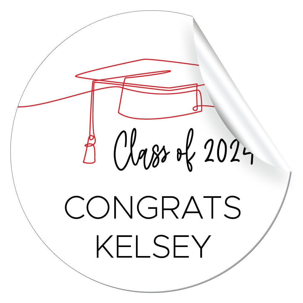 Scribble Graduation Hat Sticker - SGRAD262 Scribble Graduation Hat Sticker Party Favors GRAD262