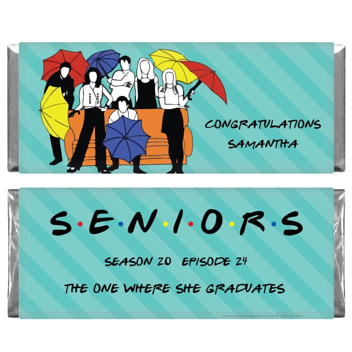 SENIORS The One Where They Graduate Friends Theme Candy Bars Party Favors grad436