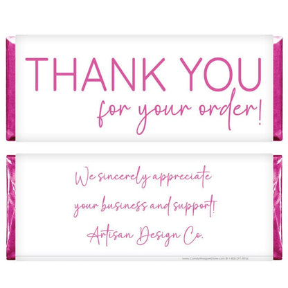 Simple Script Thank You Candy Bar Wrapper - TY219 Simple Script Thank You Candy Bar Wrapper Regular Size Wrapper TY219