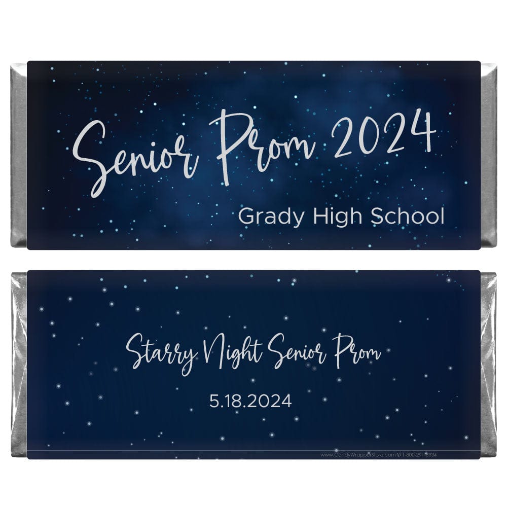 Starry Night Senior Prom or Ball Personalized Candy Wrapper Party Favors Prom