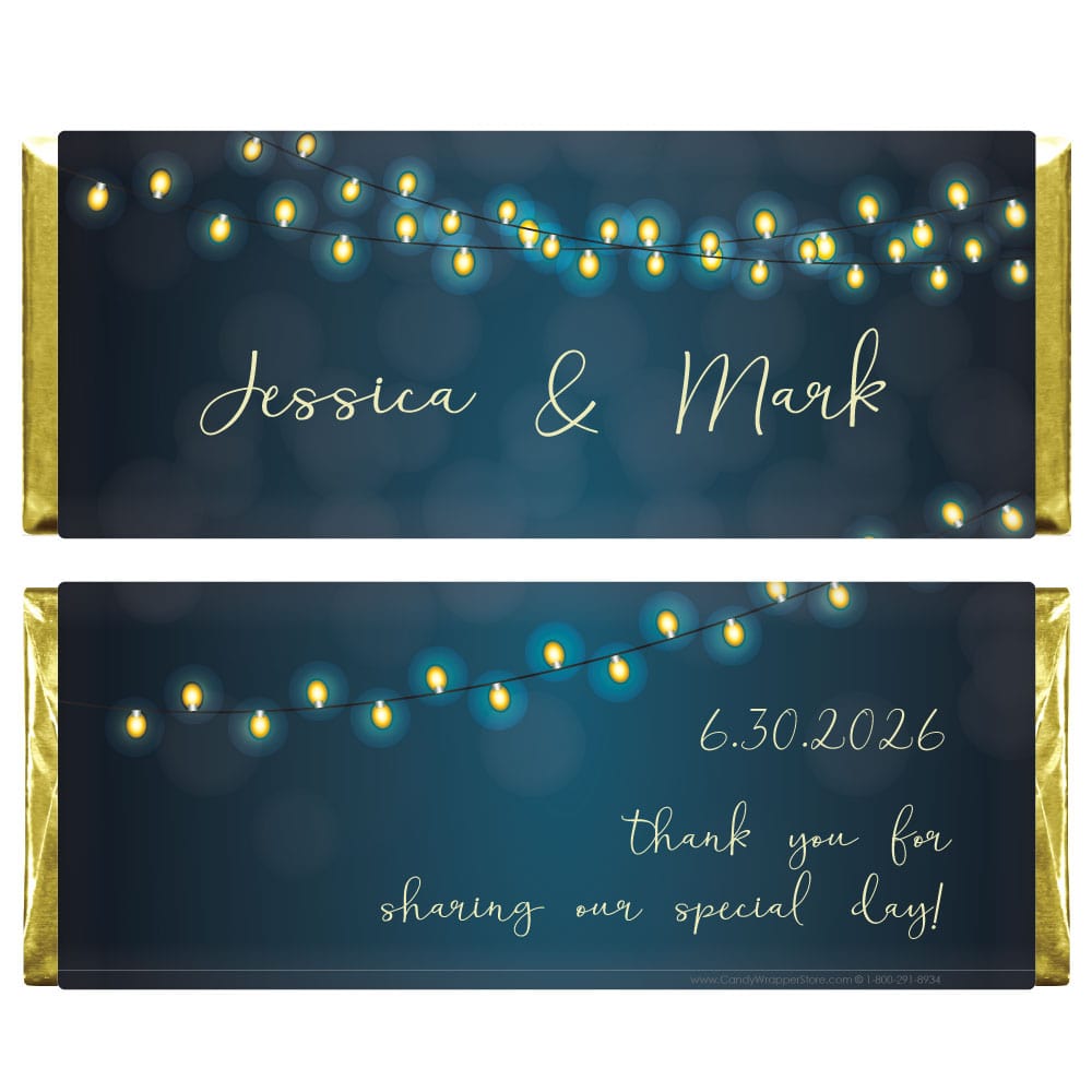 String of Lights Wedding Candy Bar Wrapper Wedding Favors WA338