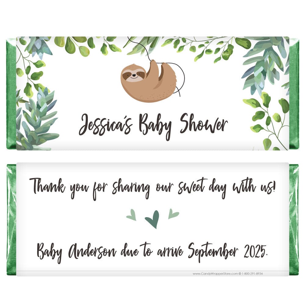 Sweet Sloth Baby Shower Candy Bar Wrappers - BS373 Sweet Sloth Baby Shower Candy Bar Wrappers Baby & Toddler BS373