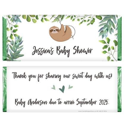 Sweet Sloth Baby Shower Candy Bar Wrappers - BS373 Sweet Sloth Baby Shower Candy Bar Wrappers Baby & Toddler BS373