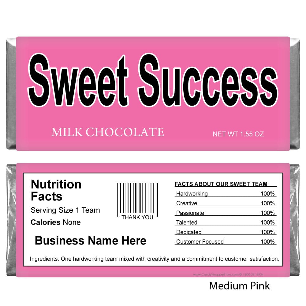 Sweet Success Business Candy Bar Business Candy Bar Wrapper 1.55 oz Candy Bars Candy & Chocolate Candy Wrapper Store