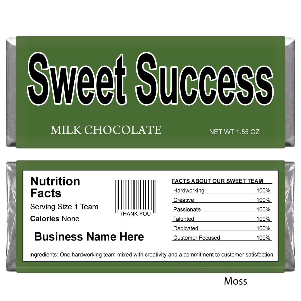 Sweet Success Business Candy Bar Business Candy Bar Wrapper 1.55 oz Candy Bars Candy & Chocolate Candy Wrapper Store
