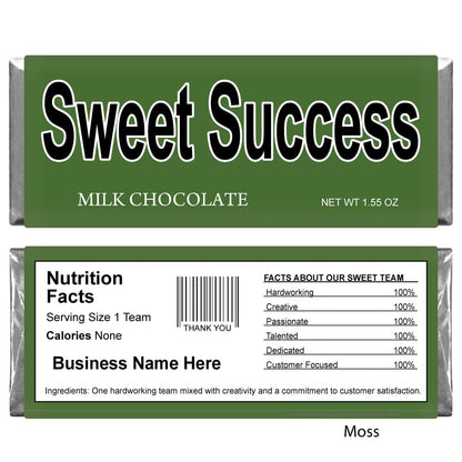 Sweet Success Business Candy Bar Business Candy Bar Wrapper 1.55 oz Candy Bars Candy & Chocolate Candy Wrapper Store