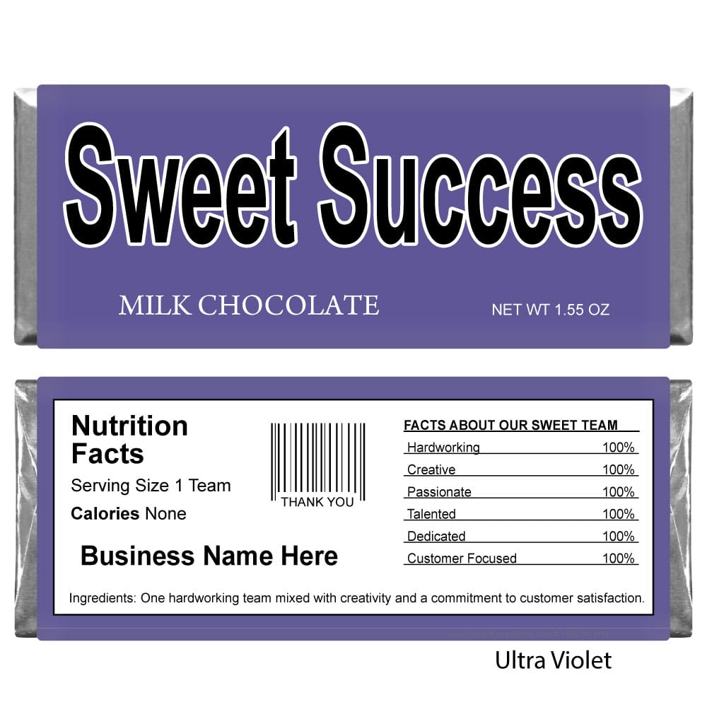 Sweet Success Business Candy Bar Business Candy Bar Wrapper 1.55 oz Candy Bars Candy & Chocolate Candy Wrapper Store