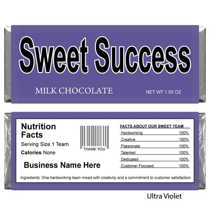 Sweet Success Business Candy Bar Business Candy Bar Wrapper 1.55 oz Candy Bars Candy & Chocolate Candy Wrapper Store