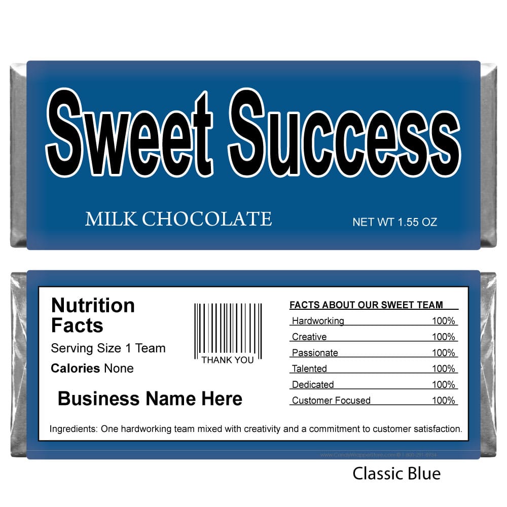 Sweet Success Business Candy Bar Business Candy Bar Wrapper 1.55 oz Candy Bars Candy & Chocolate Candy Wrapper Store