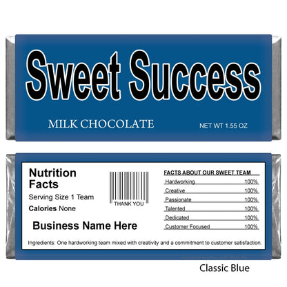 Sweet Success Business Candy Bar Business Candy Bar Wrapper 1.55 oz Candy Bars Candy & Chocolate Candy Wrapper Store