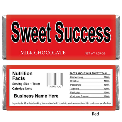 Sweet Success Business Candy Bar Business Candy Bar Wrapper 1.55 oz Candy Bars Candy & Chocolate Candy Wrapper Store