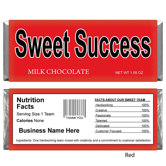 Sweet Success Business Candy Bar Business Candy Bar Wrapper 1.55 oz Candy Bars Candy & Chocolate Candy Wrapper Store