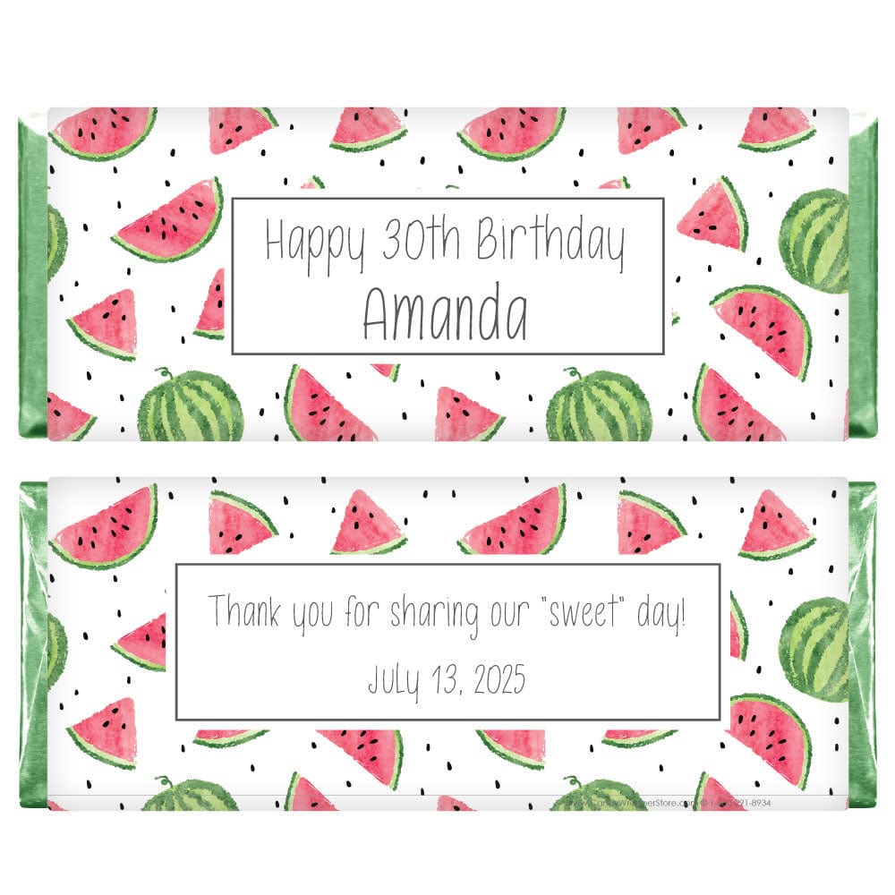 Sweet Watermelons Birthday Candy Bar Wrapper Sweet Watermelons Birthday Candy Bar Wrapper Candy Wrappers BD448