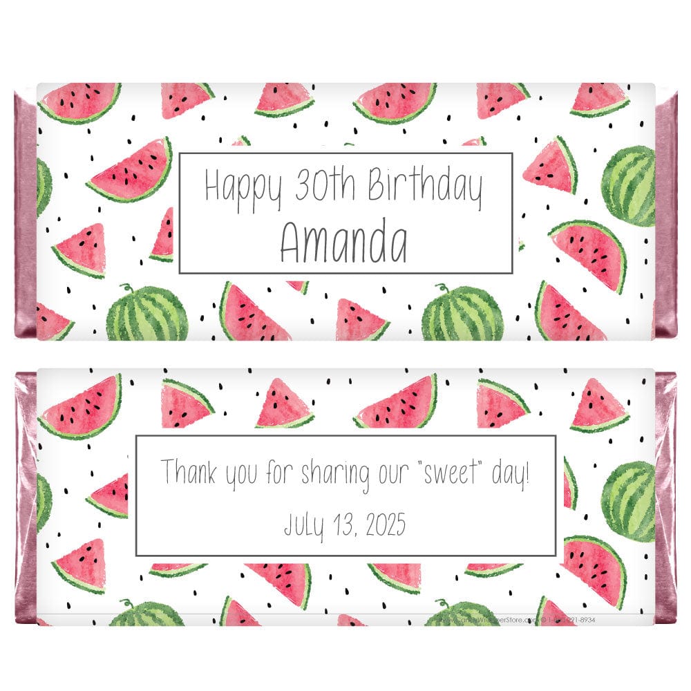 Sweet Watermelons Birthday Candy Bar Wrapper Sweet Watermelons Birthday Candy Bar Wrapper Candy Wrappers BD448