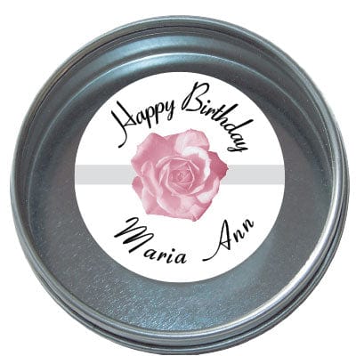 TBD277 - Rose Birthday Tins - Set of 24 Rose Birthday Tins Party Favors BD277