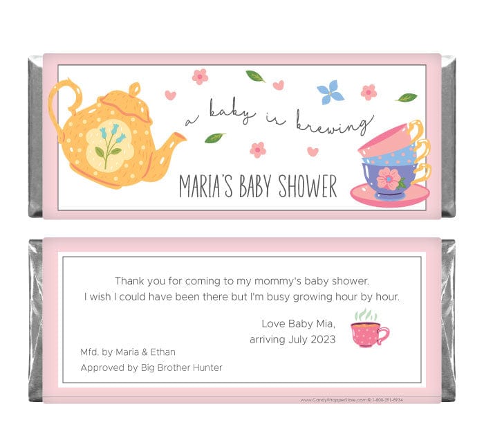 Tea Party Baby Shower Candy Bar Wrappers - BS287 Baby & Toddler BS287