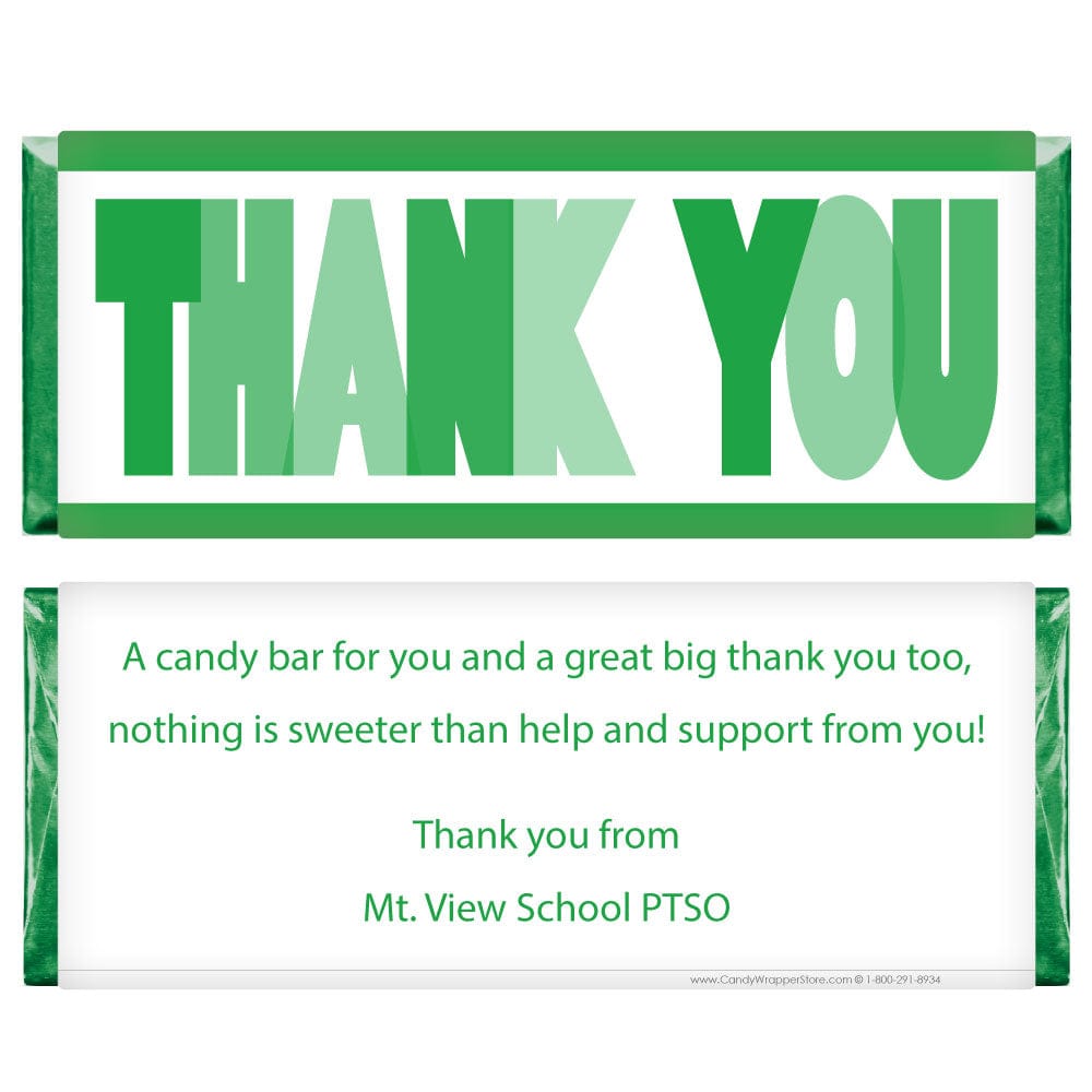 Thank You Candy Bar Wrapper - TY201 Thank You Candy Bar Wrapper TY201