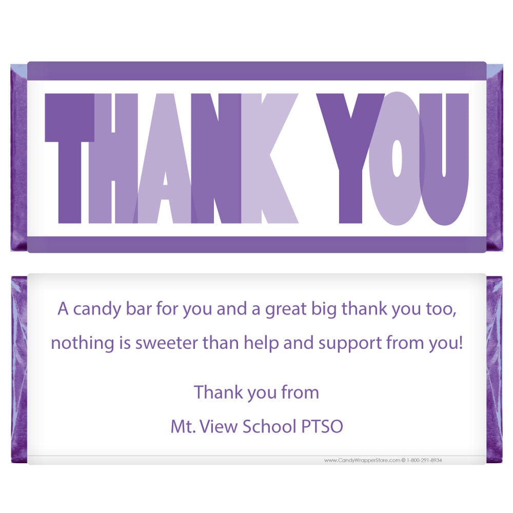 Thank You Candy Bar Wrapper - TY201 Thank You Candy Bar Wrapper TY201