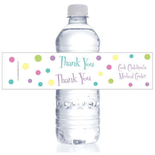 Thank You Confetti Dots Water Bottle Label TY283