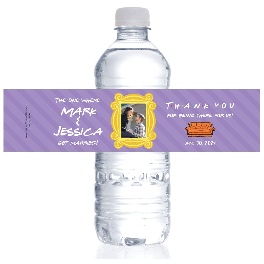 The One Where They Get Married Photo Wedding Water Bottle Label - WBWA435photo The One Where They Get Married Photo Wedding Water Bottle Label WA435