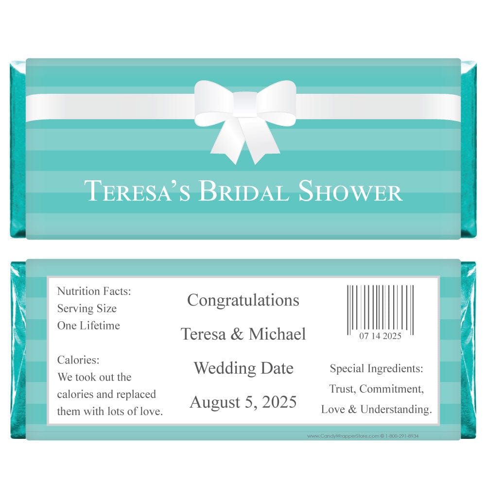 Tiffany Bow Bridal Shower Candy Bar Wrappers WS229