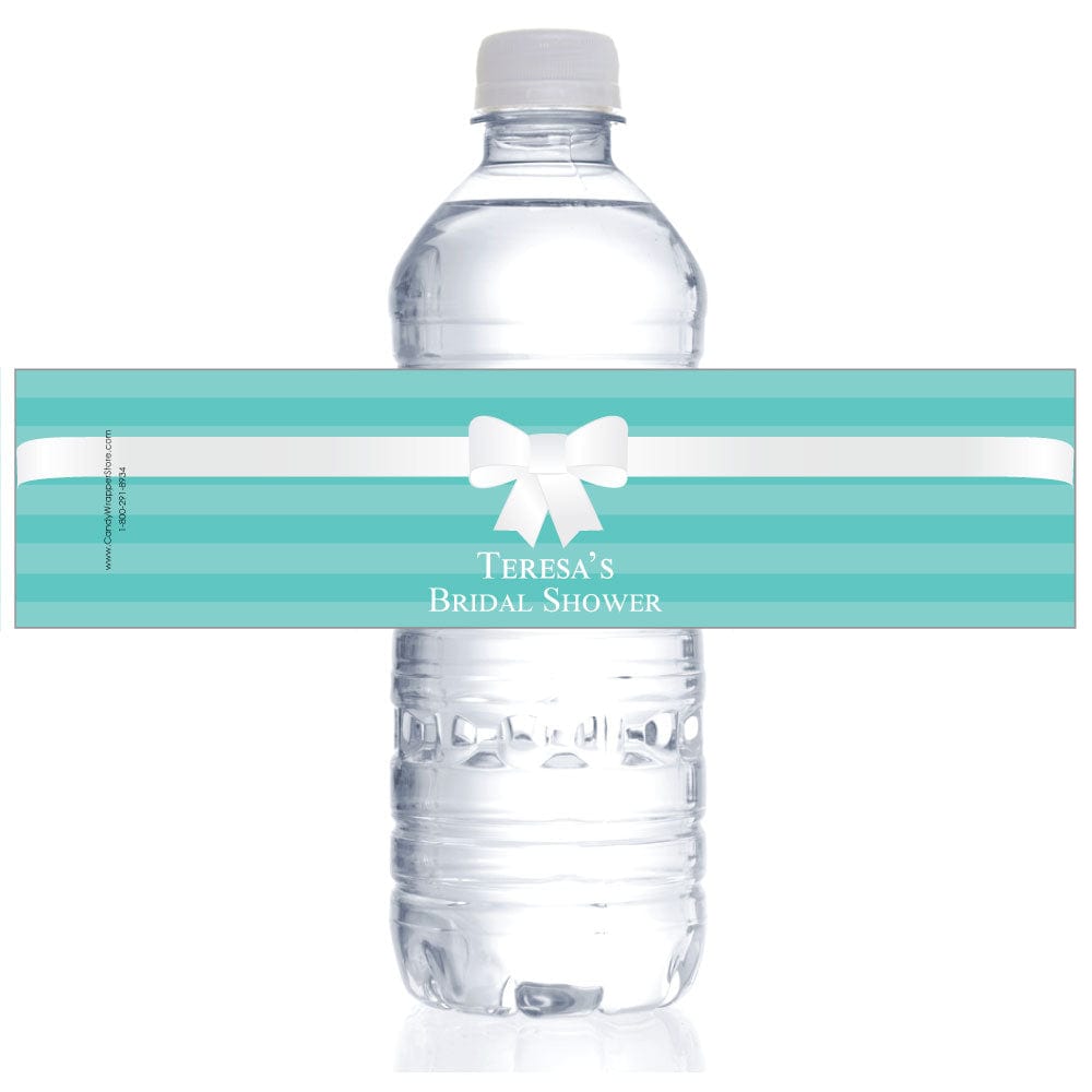 Tiffany Bow Bridal Shower Water Bottle Labels – Candy Wrapper Store