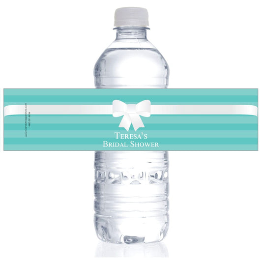 Tiffany Bow Bridal Shower Water Bottle Labels wbws229 Party Favors WS458