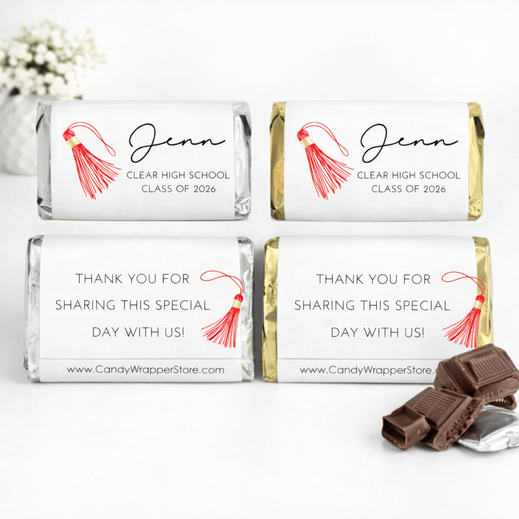 Trendy Tassel 2026 Graduation Miniature Candy Bar Wrappers Trendy Tassel 2026 Graduation Miniature Candy Bar Wrappers Party Favors grad439