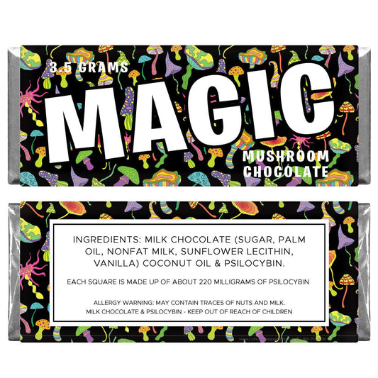 Trippy Magic Mushroom Chocolate Bar Wrapper and Foil - MUSH204 Trippy Magic Mushroom Chocolate Bar Wrapper and Foil Candy & Chocolate cannabis