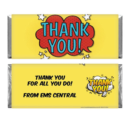 TY216 - Thank You Yellow Cloud Comic Candy Bar Wrapper Thank You Yellow Cloud Comic Candy Bar Wrapper Candy Wrappers TY216