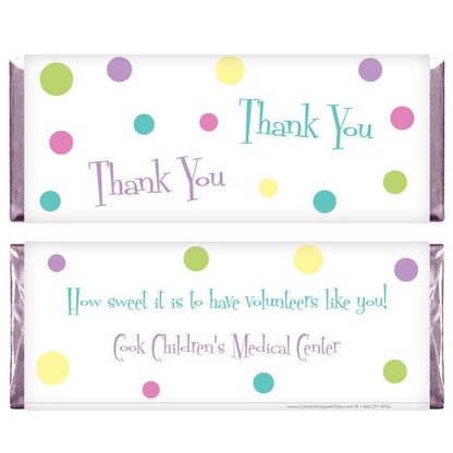 TY283 - Thank You Confetti Dots Wrapper Retro Dots Thank You Themed 1.55 oz Hershey's Candy Bar Wrappers Candy Wrappers TY283