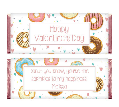 VAL243 - Donuts Valentine's Day Candy Bar Wrappers Donuts Valentine's Day Candy Bar Wrappers Candy Wrapper Store