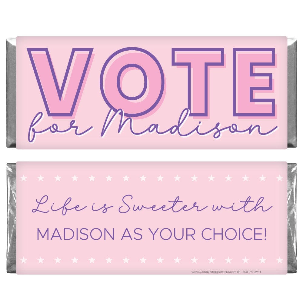 Vote Pink Election Candy Bar Wrapper - POL203 political favors POL203