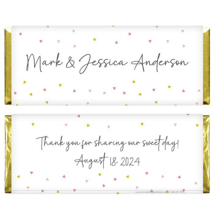 WA366 - Tiny Triangles Wedding Candy Bar Wrapper Tiny Triangles Wedding Candy Bar Wrapper Wedding Favors WA366